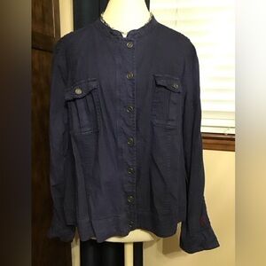 Women's Navy Jacket snaps down the front size Maurice’s 1 which is a 16w-18w